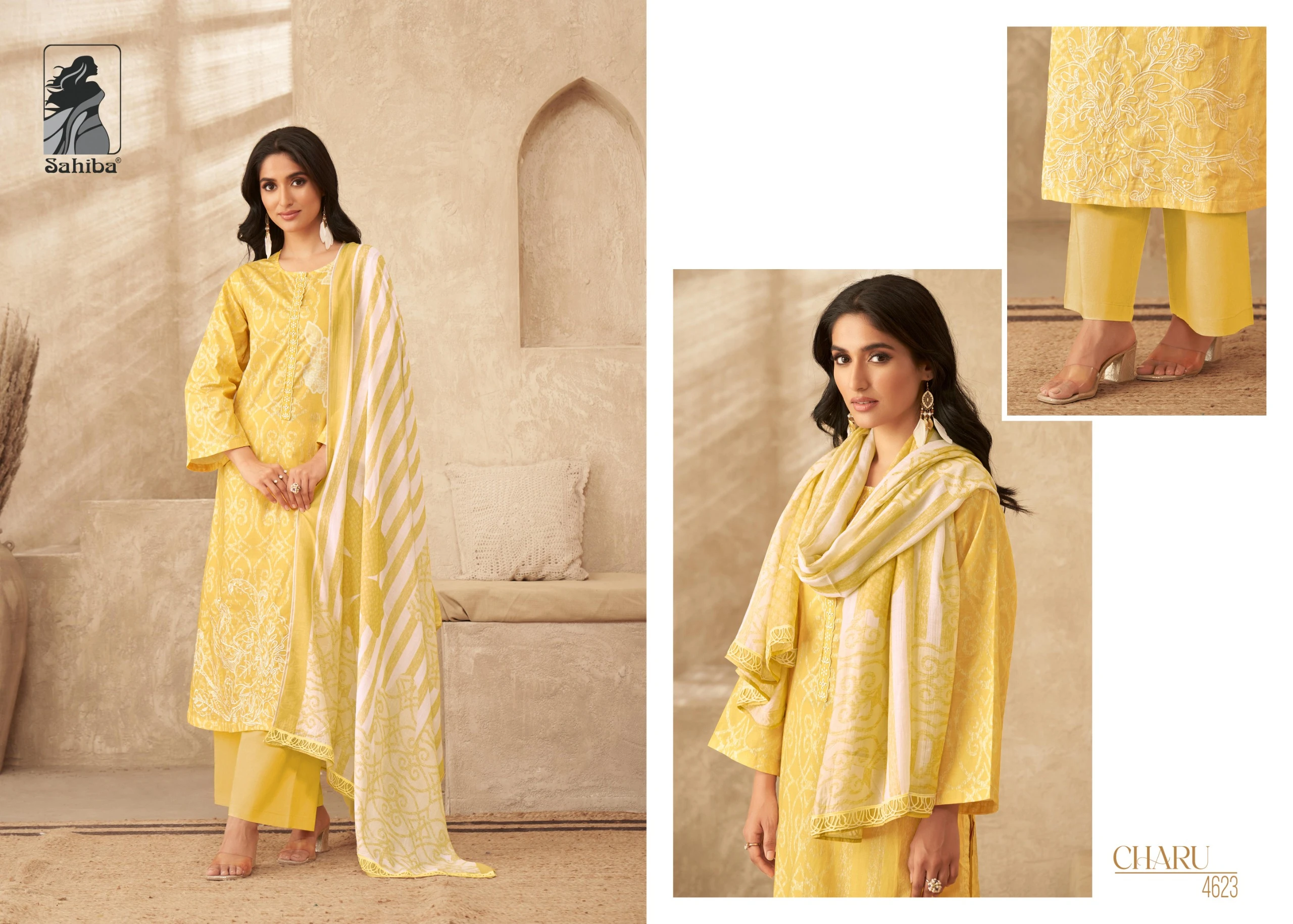 Sahiba Charu Pure Cotton Lawn Digital Print Wholesale Fancy Salwar Suit Catalog — Wholesale Salwar Suits, MPA wholesale from Surat - Gallery Image 2